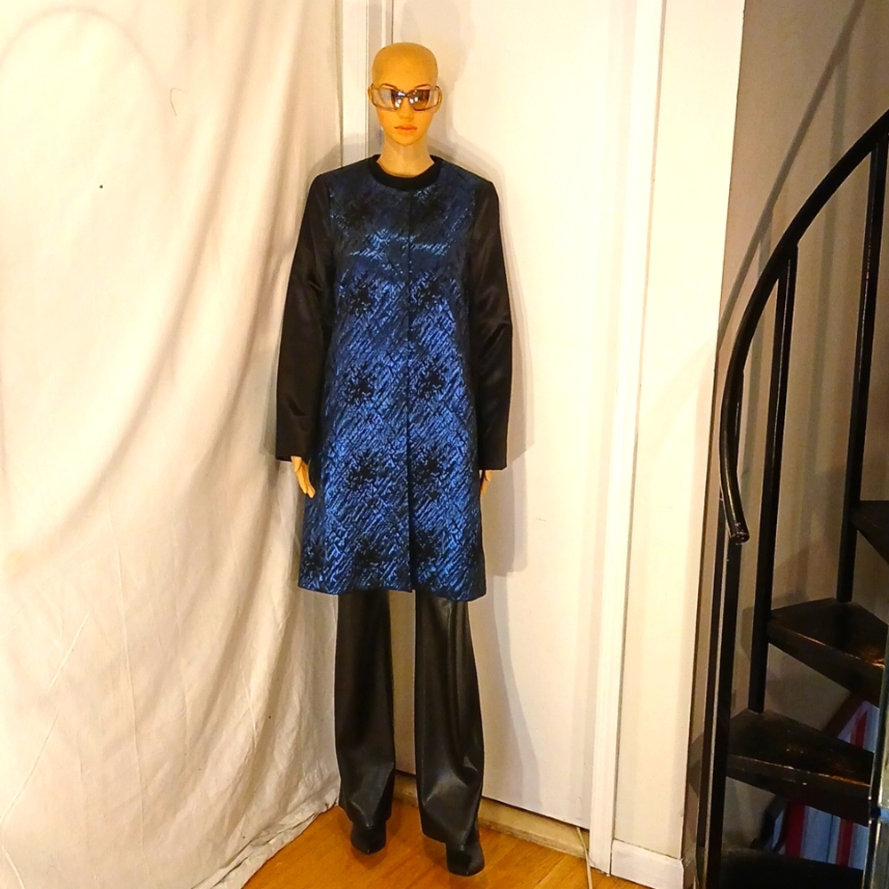 🔥🔥 NWT Pink Tartan Long Textured Blue & Black Blazer/Jacket